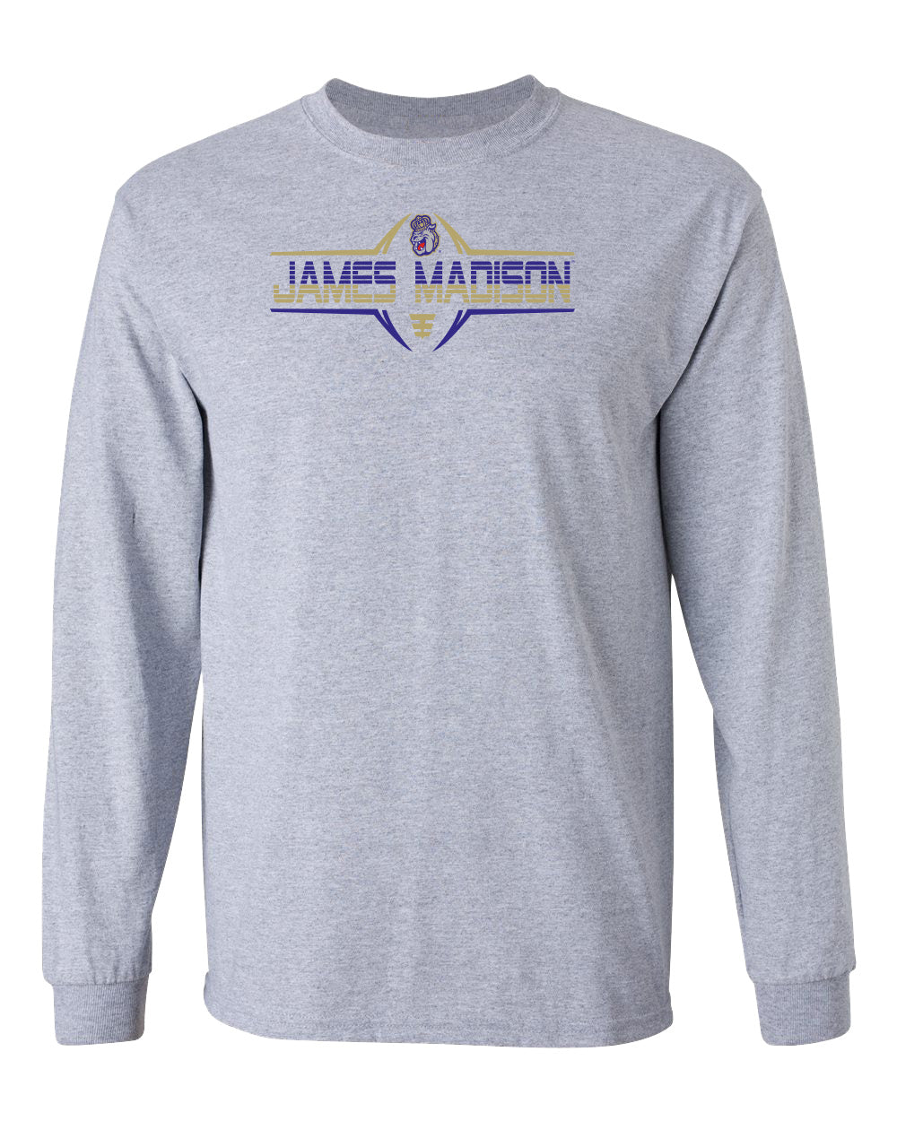 James Madison Dukes Long Sleeve Tee Shirt - Striped James Madison Football Laces