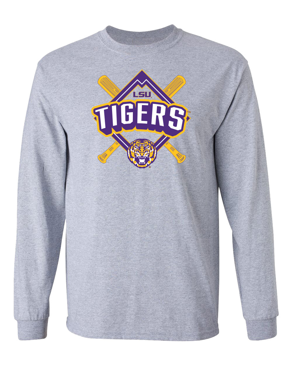 LSU Tigers Long Sleeve Tee Shirt - LSU Baseball Diamond