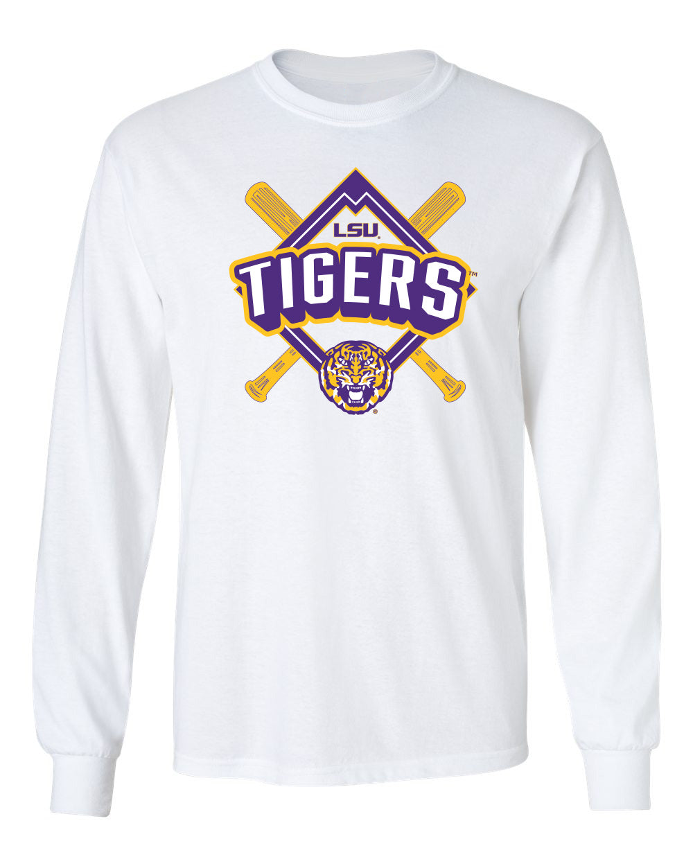 LSU Tigers Long Sleeve Tee Shirt - LSU Baseball Diamond