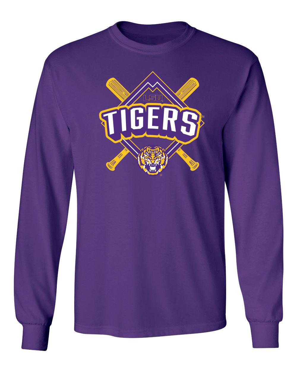 LSU Tigers Long Sleeve Tee Shirt - LSU Baseball Diamond