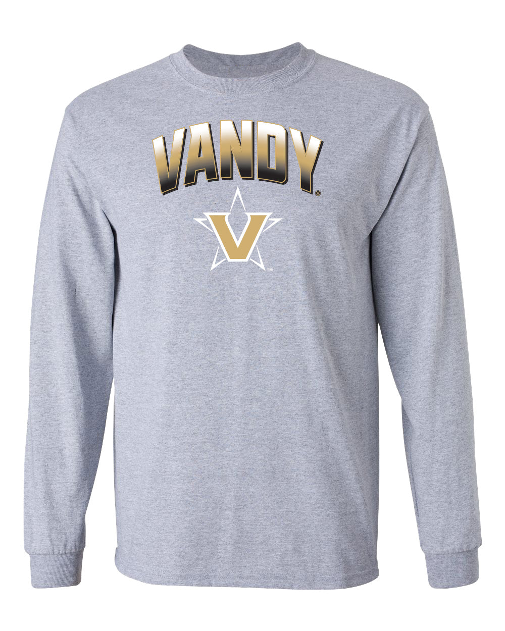 Vanderbilt Commodores Long Sleeve Shirt - Vandy Arch Full Color Fade with Primary