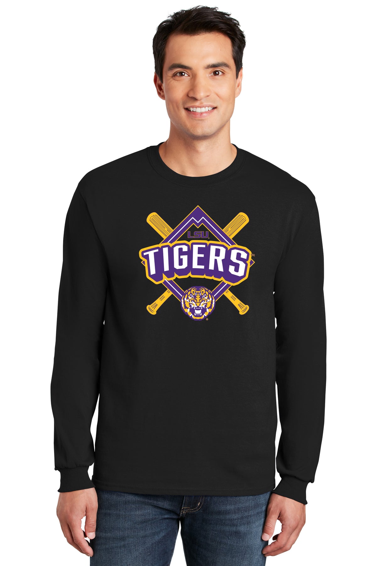 LSU Tigers Long Sleeve Tee Shirt - LSU Baseball Diamond