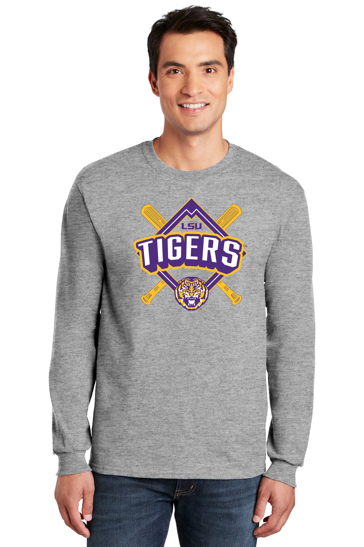 LSU Tigers Long Sleeve Tee Shirt - LSU Baseball Diamond