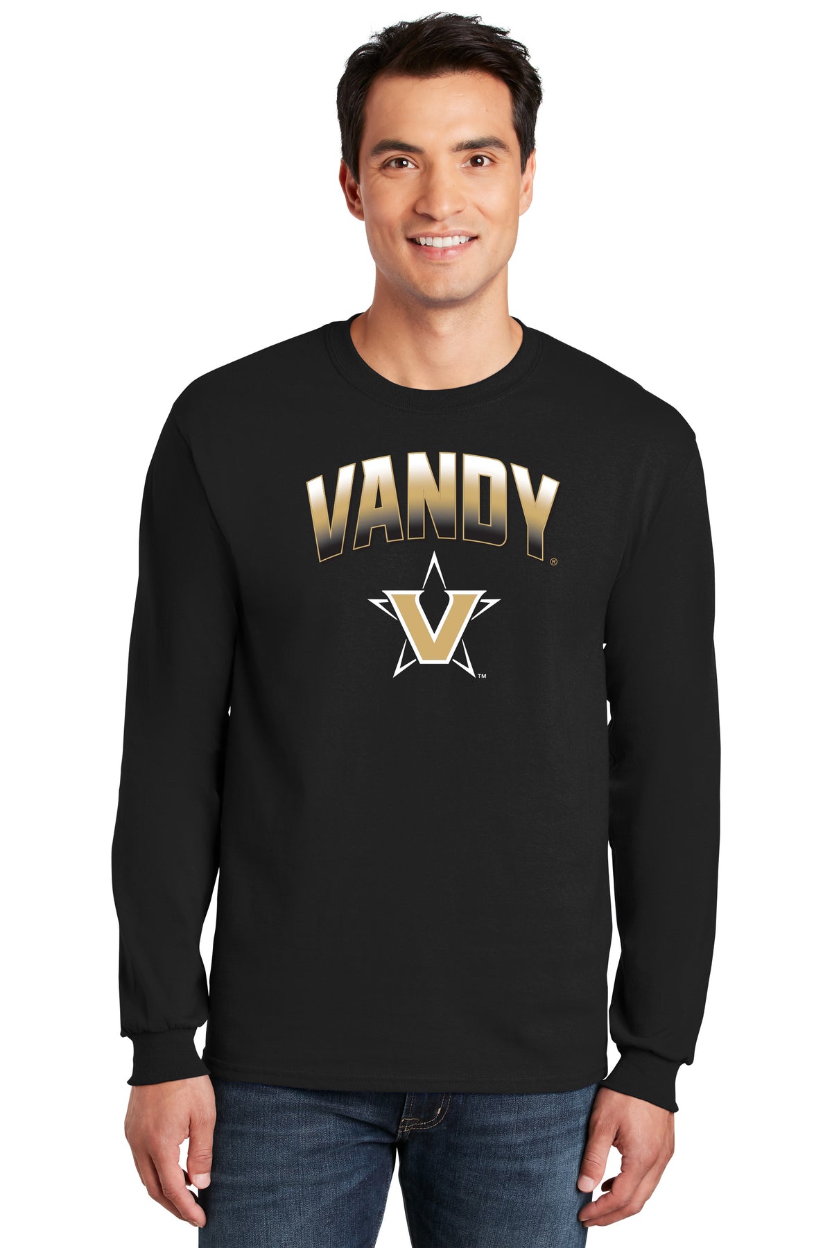 Vanderbilt Commodores Long Sleeve Shirt - Vandy Arch Full Color Fade with Primary