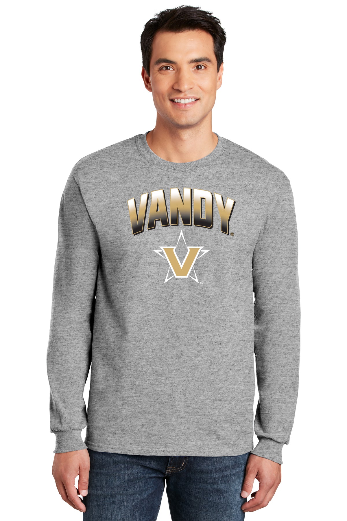 Vanderbilt Commodores Long Sleeve Shirt - Vandy Arch Full Color Fade with Primary