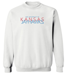 Kansas Jayhawks Crewneck Sweatshirt - Overlapping University of Kansas Jayhawks