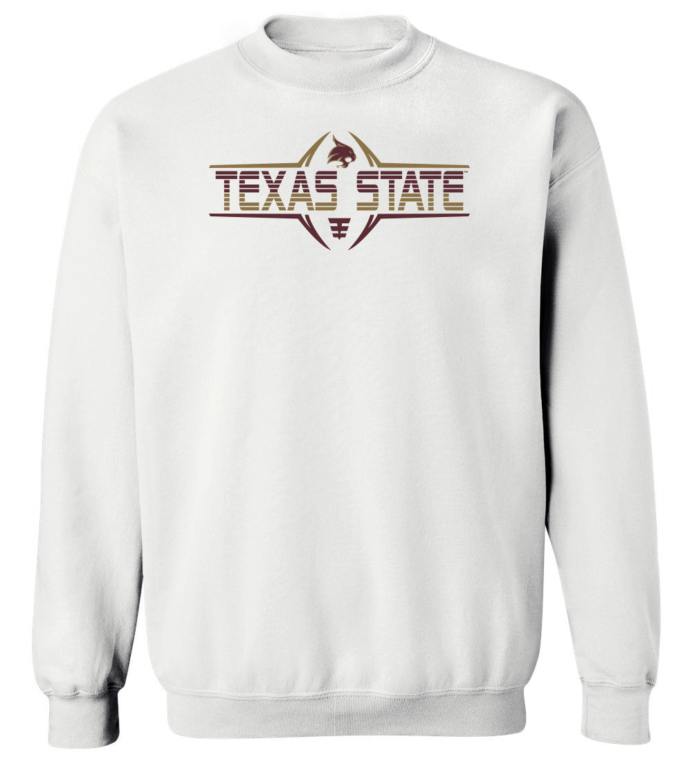 Texas State Bobcats Crewneck Sweatshirt - Striped Texas State Football Laces