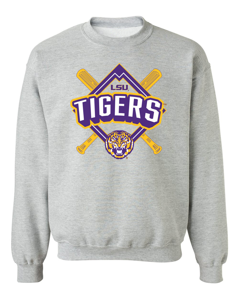 LSU Tigers Crewneck Sweatshirt - LSU Baseball Diamond