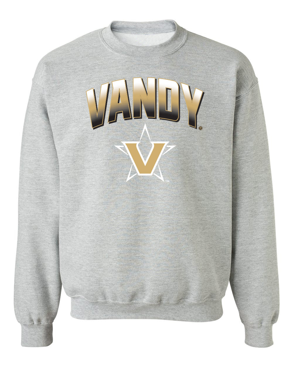 Vanderbilt Commodores Crewneck Sweatshirt - Vandy Arch Full Color Fade with Primary