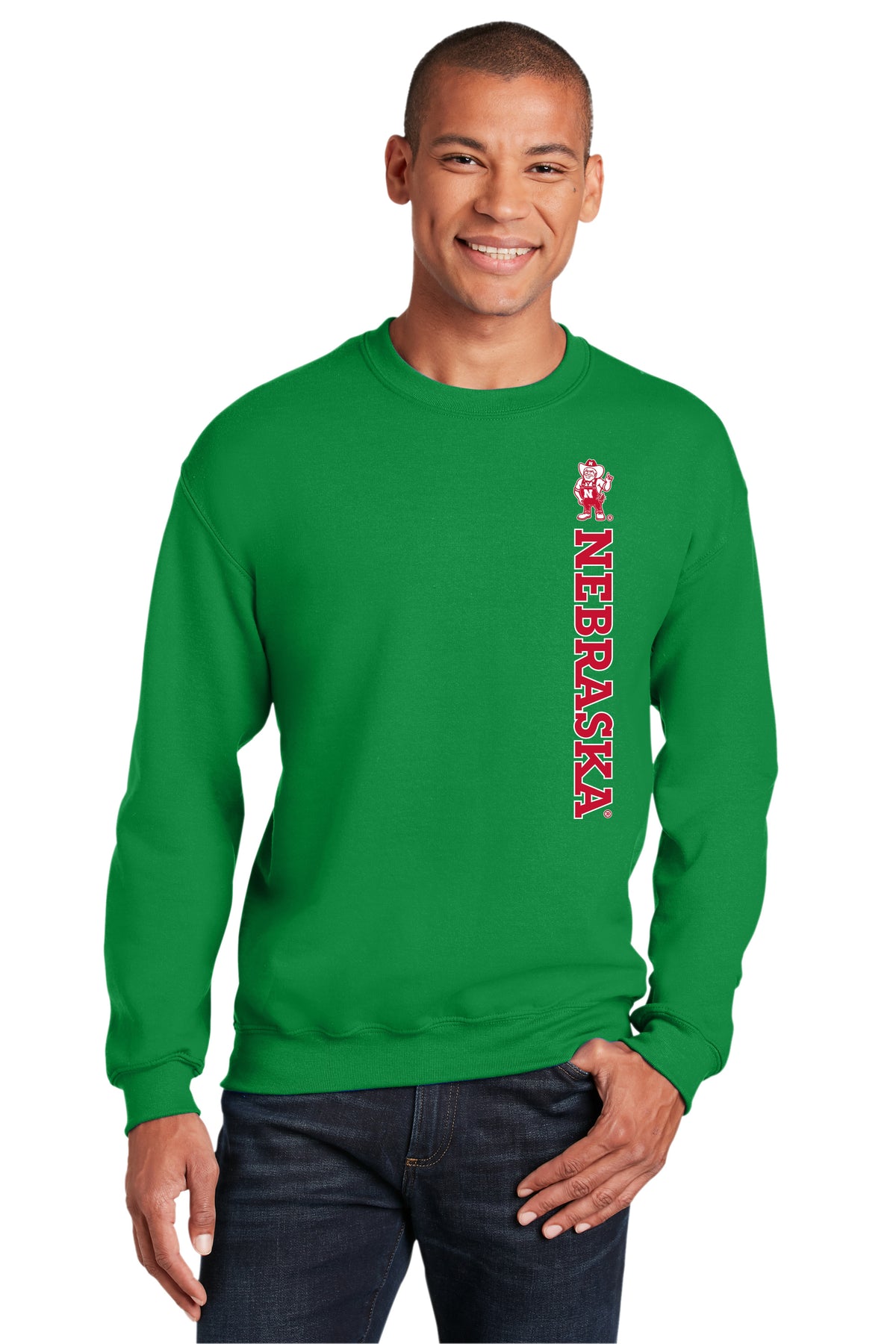 Nebraska Huskers Crewneck Sweatshirt - Vertical Nebraska Herbie Husker