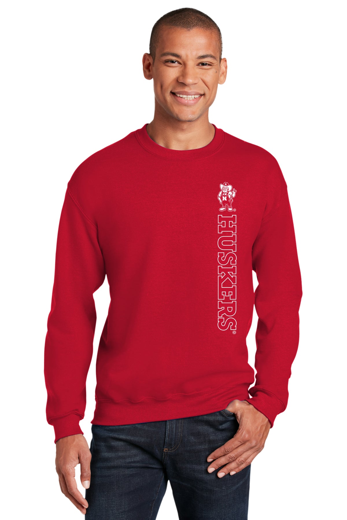 Nebraska Huskers Crewneck Sweatshirt - Vertical Huskers Herbie Husker