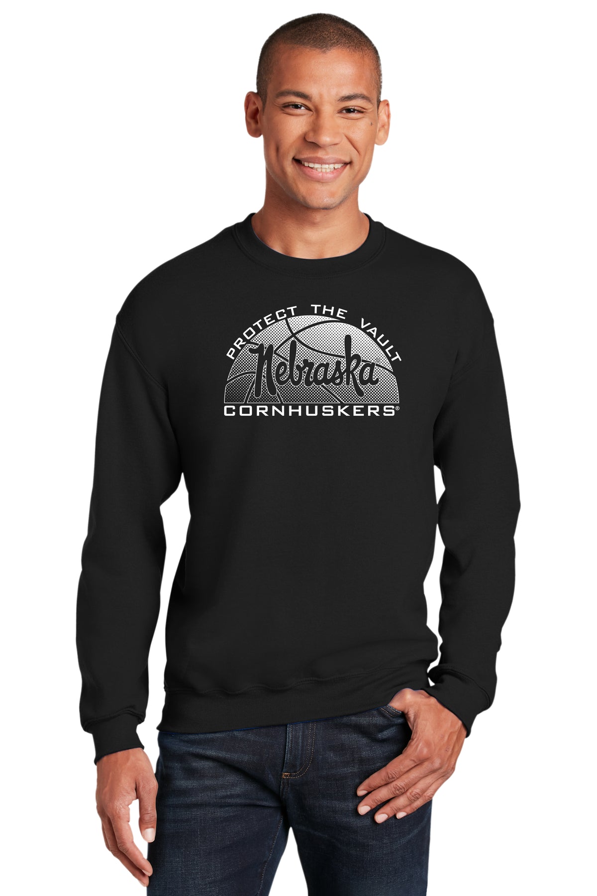 Nebraska Huskers Crewneck Sweatshirt - Script Nebraska Basketball
