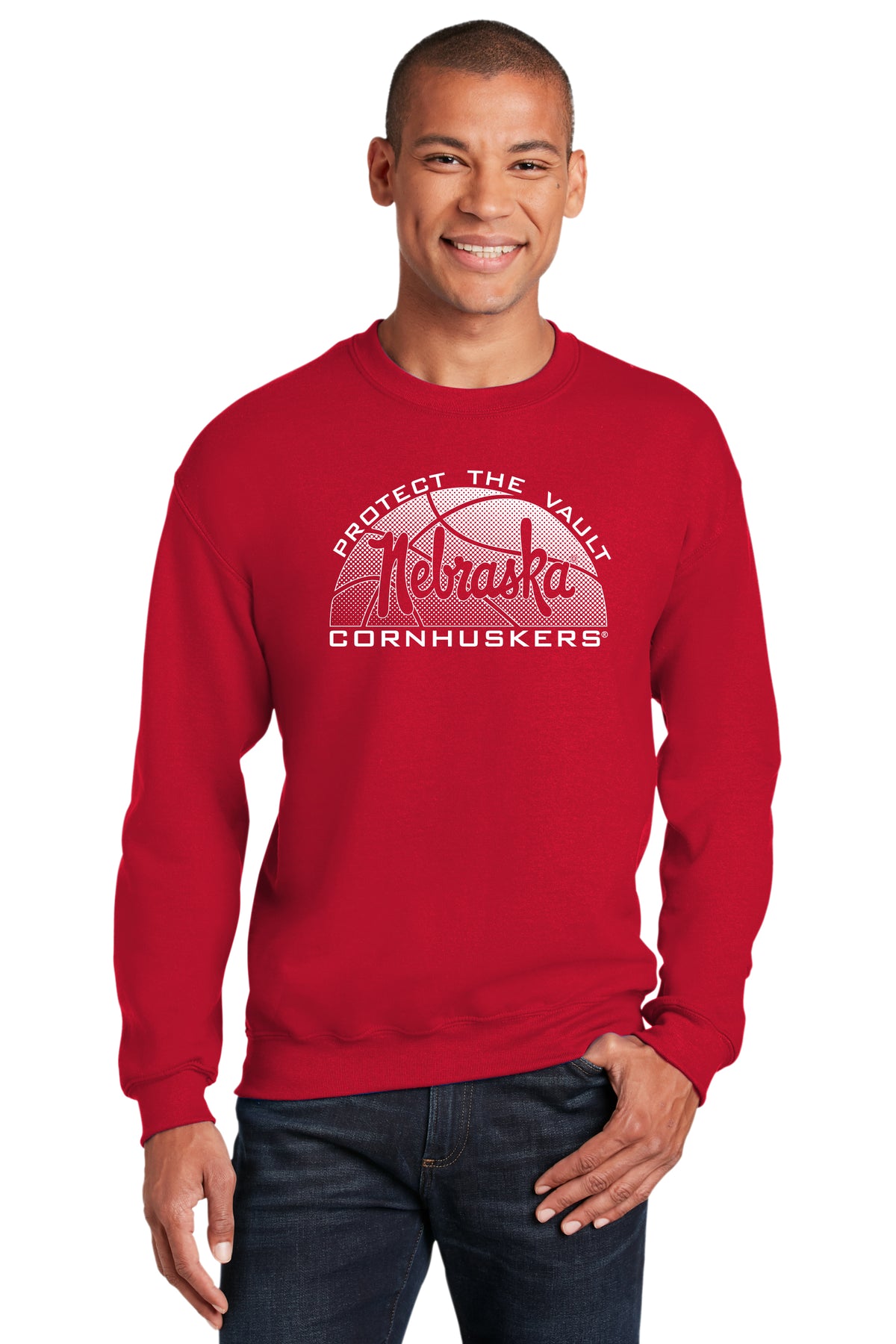 Nebraska Huskers Crewneck Sweatshirt - Script Nebraska Basketball