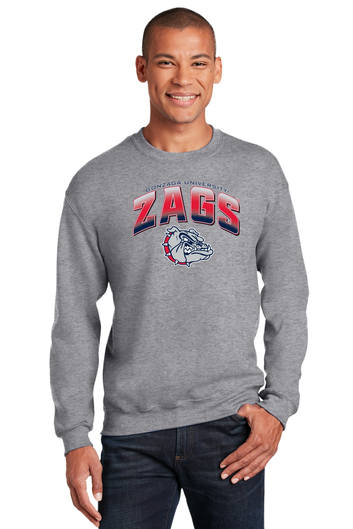 Gonzaga Bulldogs Crewneck Sweatshirt - Zags Full Color Fade