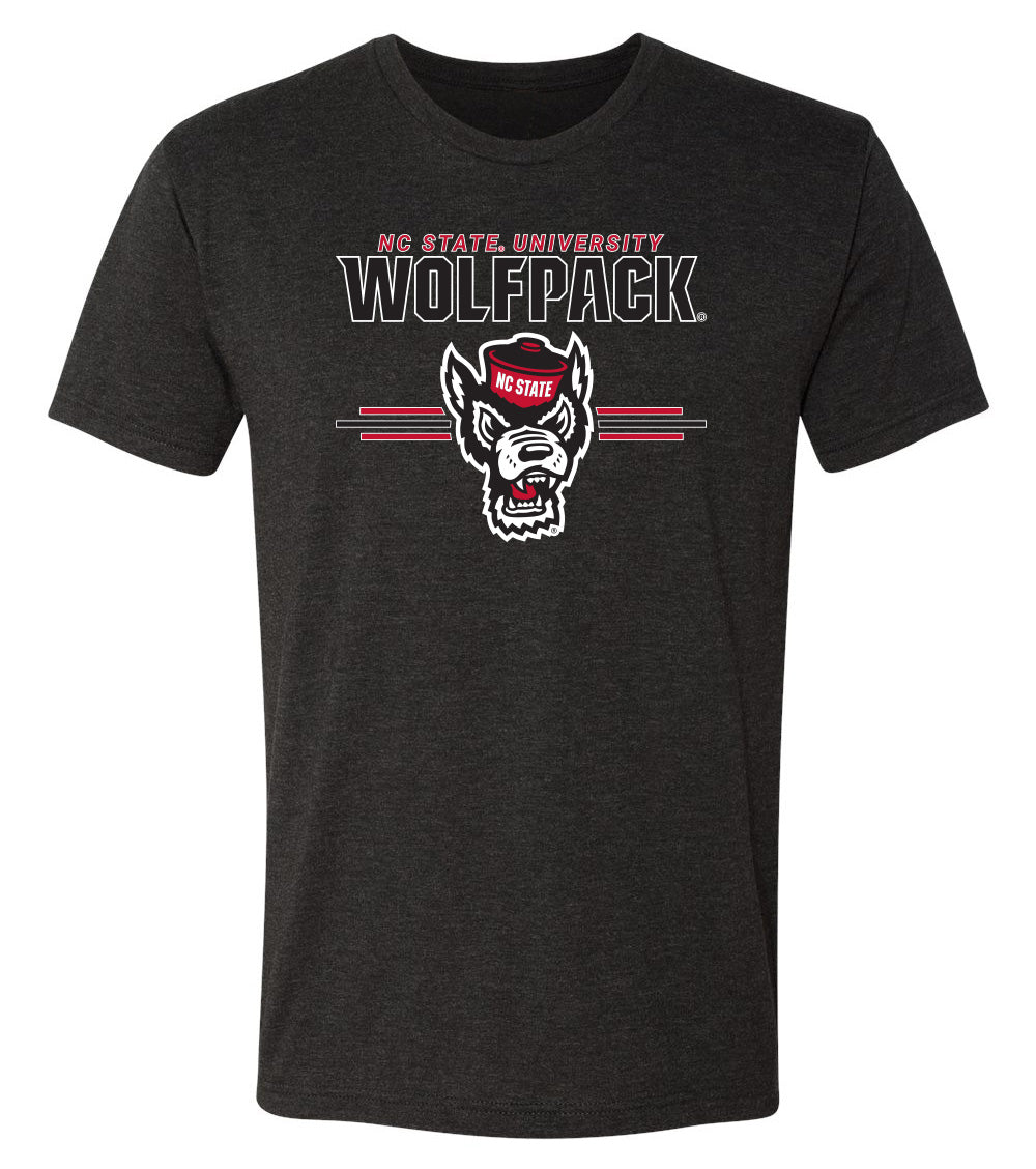 North Carolina State Wolfpack Premium Tri-Blend Tee Shirt - 3-Stripe Primary Logo