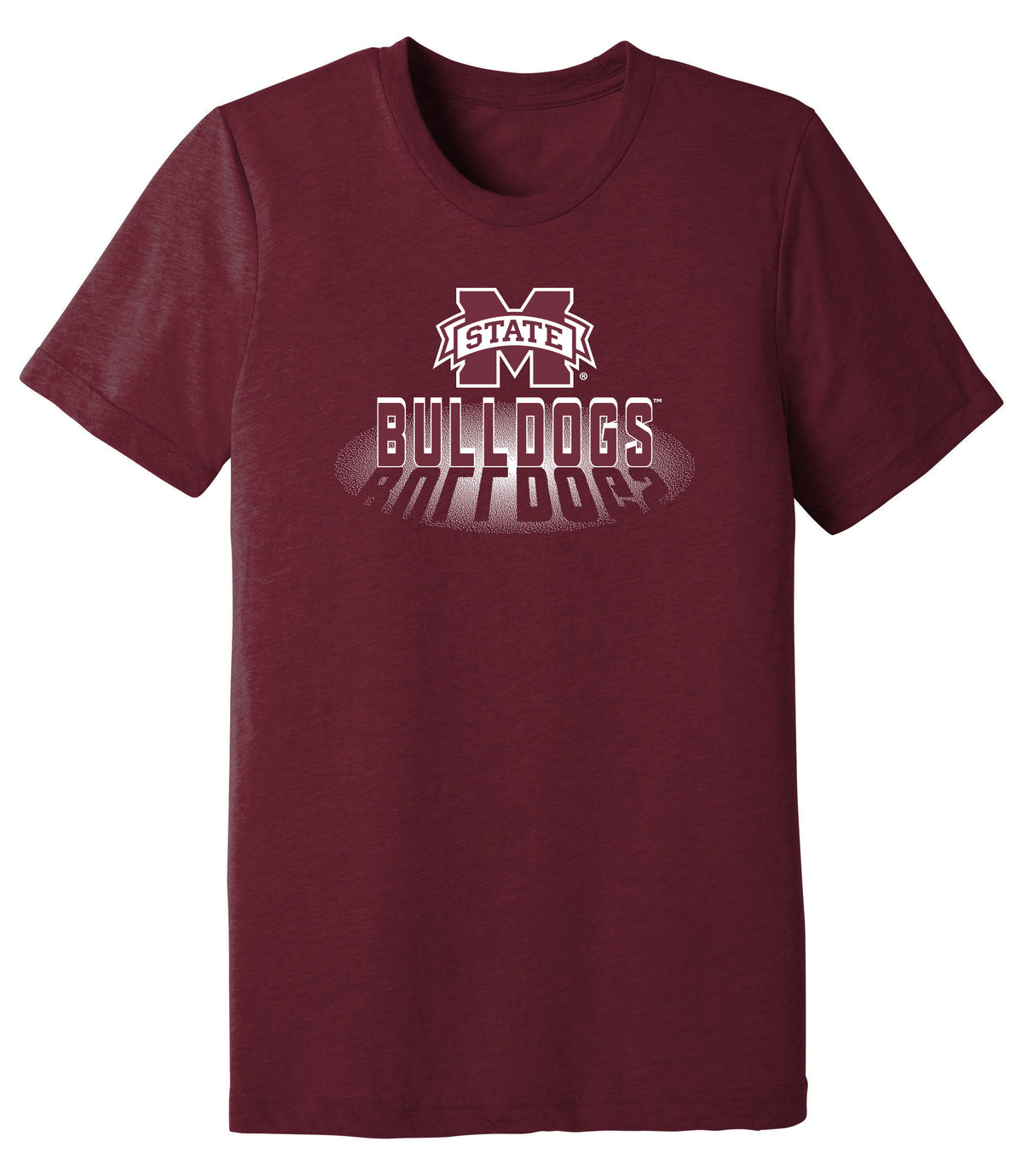 Mississippi State Bulldogs Premium Tri-Blend Tee Shirt - Bulldogs Spotlight and Shadow