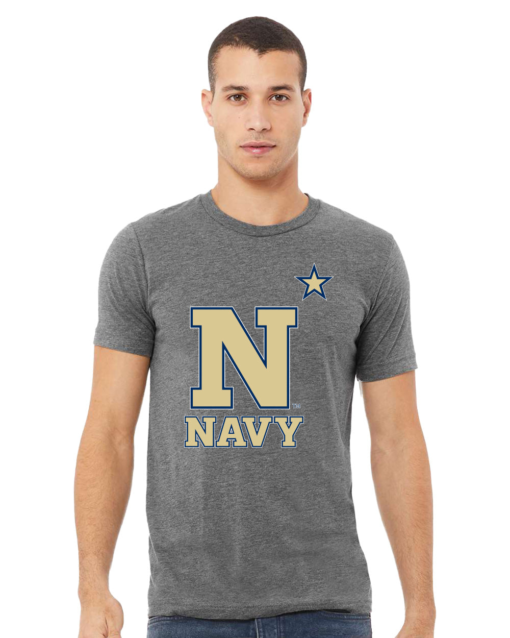 Navy Midshipmen Premium Tri-Blend Tee Shirt - US Naval Academy Star Logo