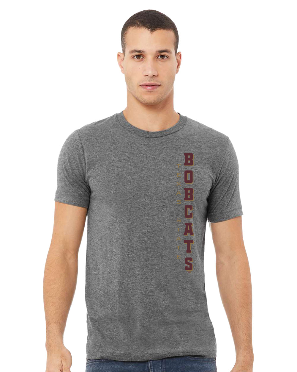 Texas State Bobcats Premium Tri-Blend Tee Shirt - Vertical Texas State Bobcats