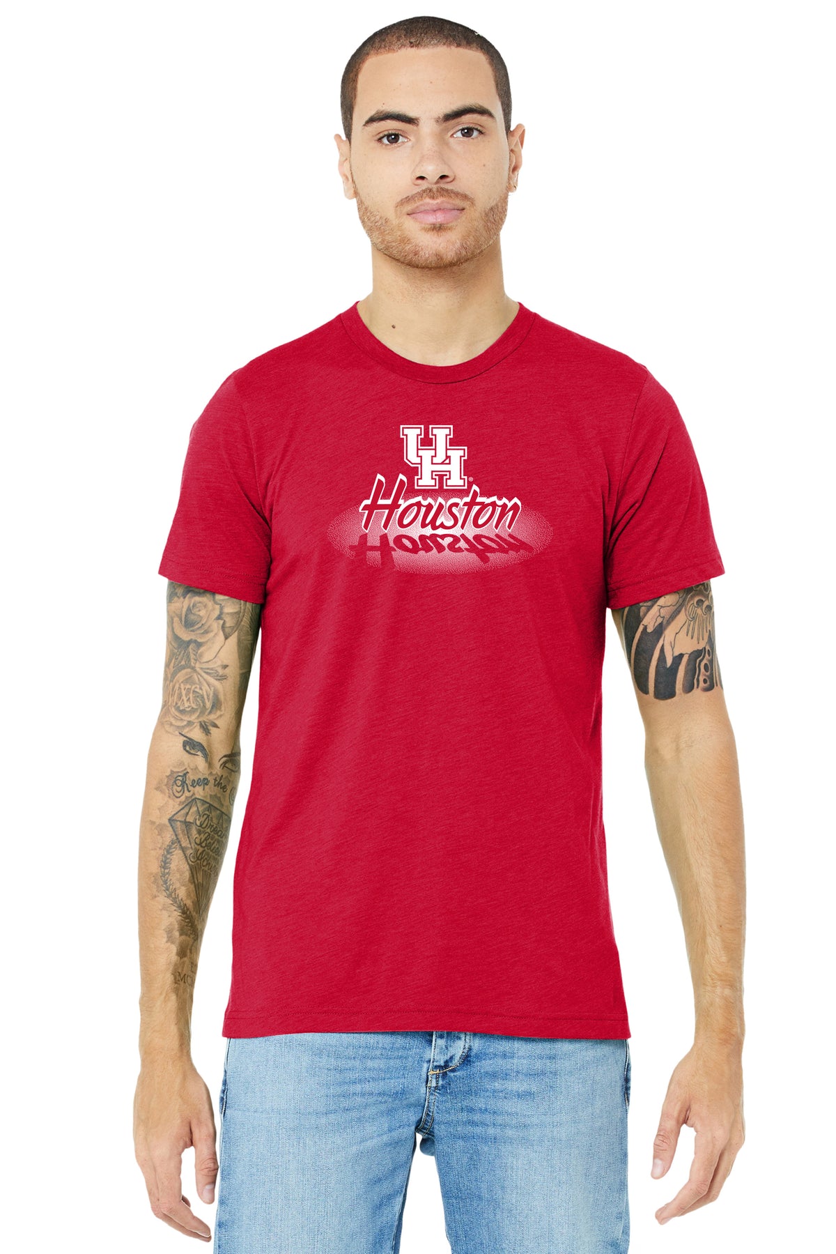 Houston Cougars Premium Tri-Blend Tee Shirt - Spotlight and Shadow Houston