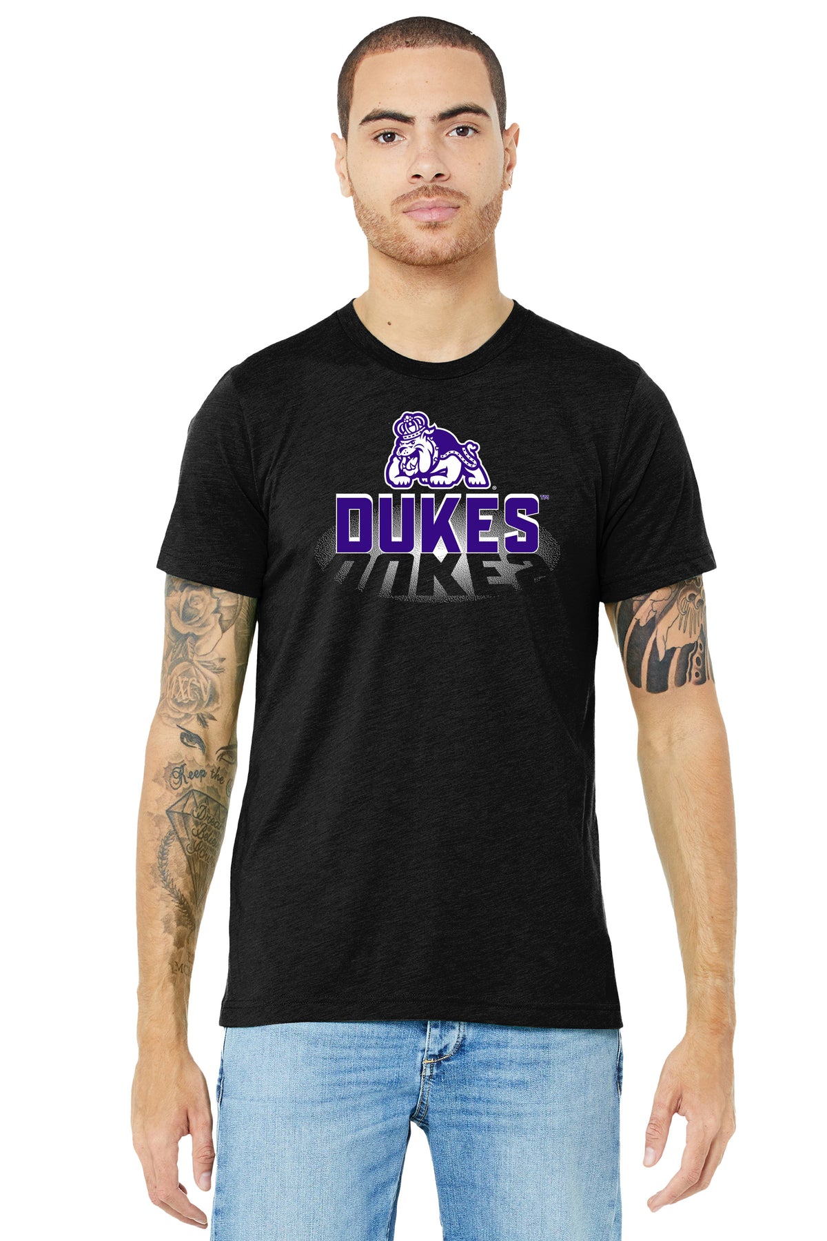 James Madison Dukes Premium Tri-Blend Tee Shirt - Spotlight and Shadow Dukes