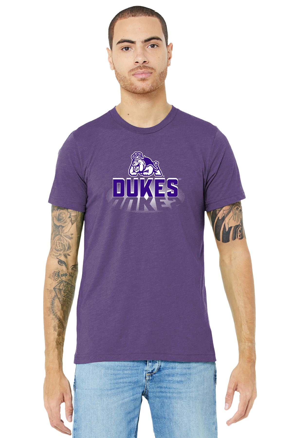 James Madison Dukes Premium Tri-Blend Tee Shirt - Spotlight and Shadow Dukes