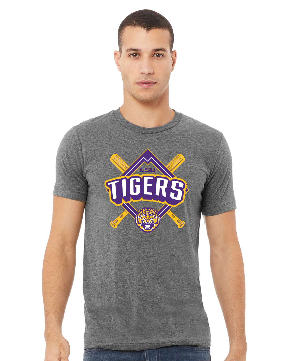 LSU Tigers Premium Tri-Blend Tee Shirt - LSU Baseball Diamond
