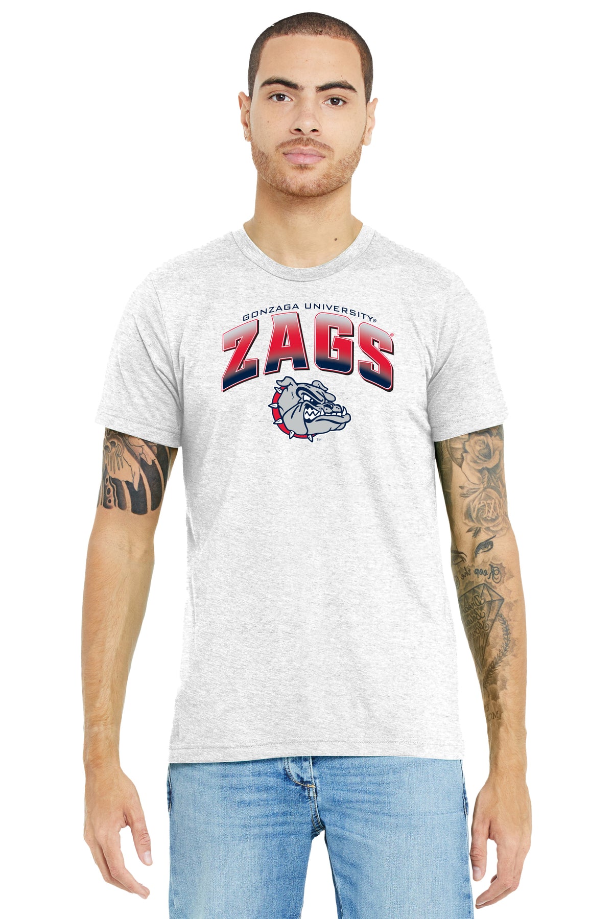 Gonzaga Bulldogs Premium Tri-Blend Tee Shirt - Zags Full Color Fade