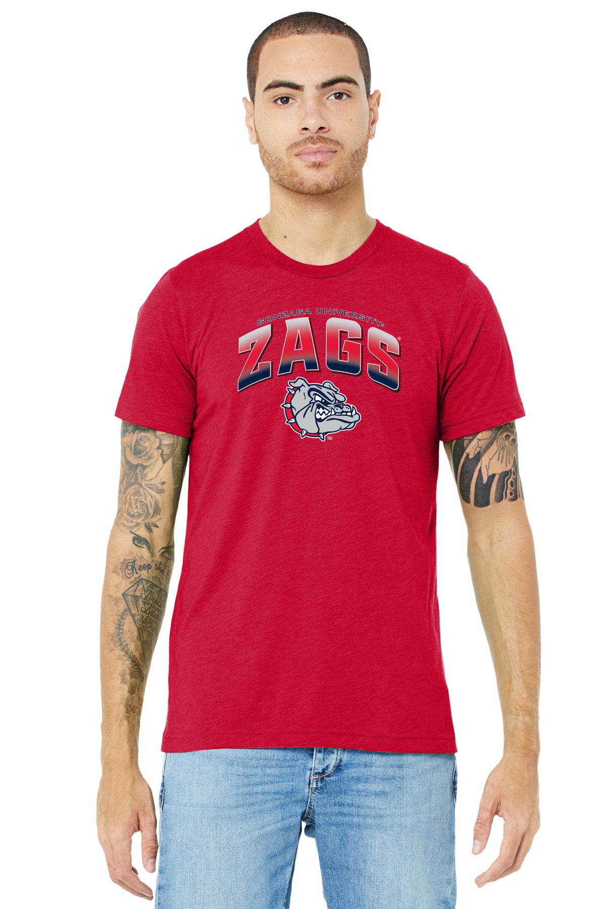 Gonzaga Bulldogs Premium Tri-Blend Tee Shirt - Zags Full Color Fade