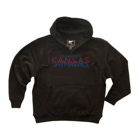 Kansas Jayhawks Premium Fleece Hoodie - Overlapping University of Kansas Jayhawks