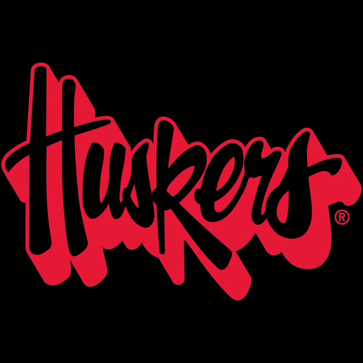 Women's Nebraska Huskers Long Sleeve Hooded Tee Shirt - Red Script Huskers Outline