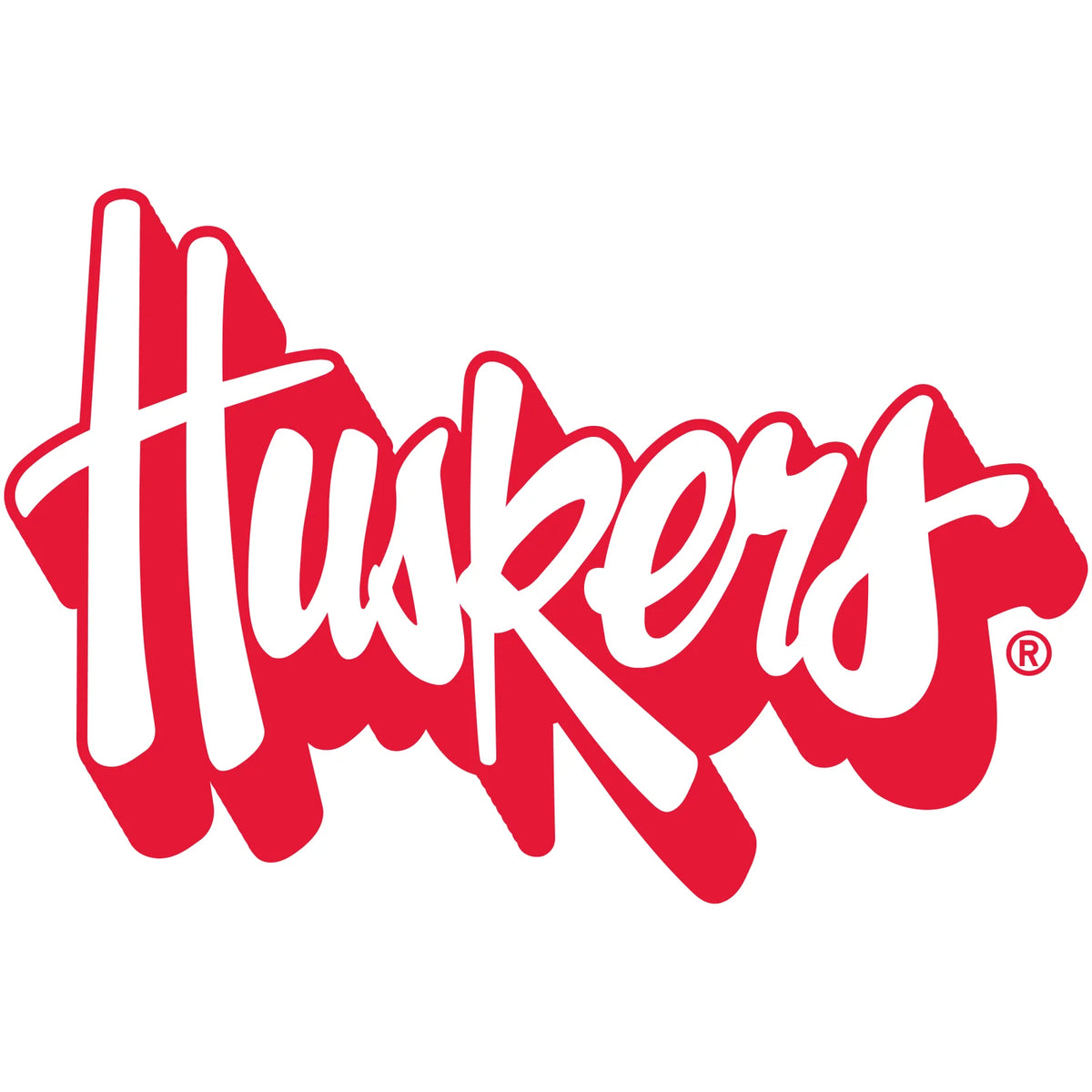 Women's Nebraska Huskers Long Sleeve Hooded Tee Shirt - Red Script Huskers Outline