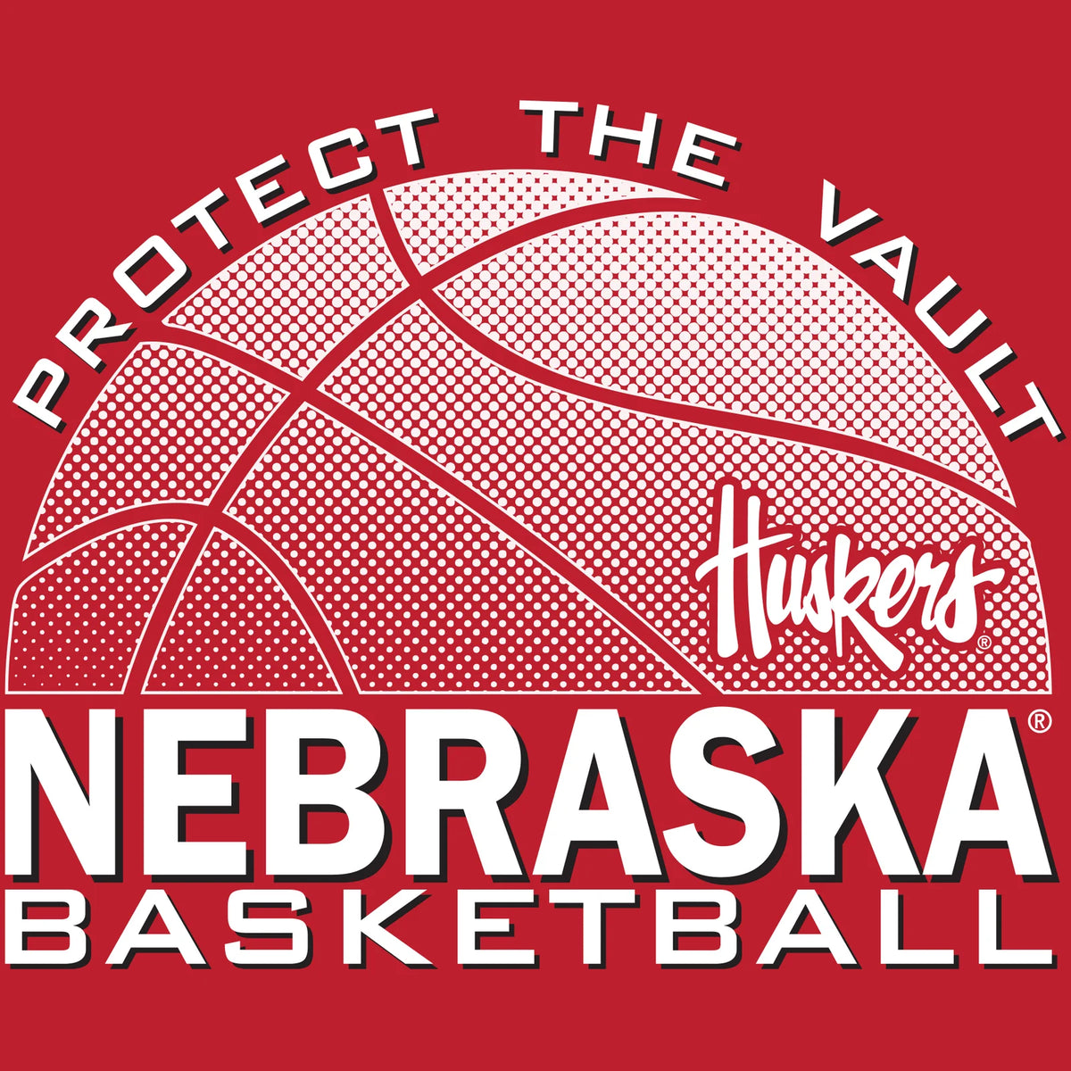 Women's Nebraska Huskers Long Sleeve Hooded Tee Shirt - Nebraska Basketball Logo