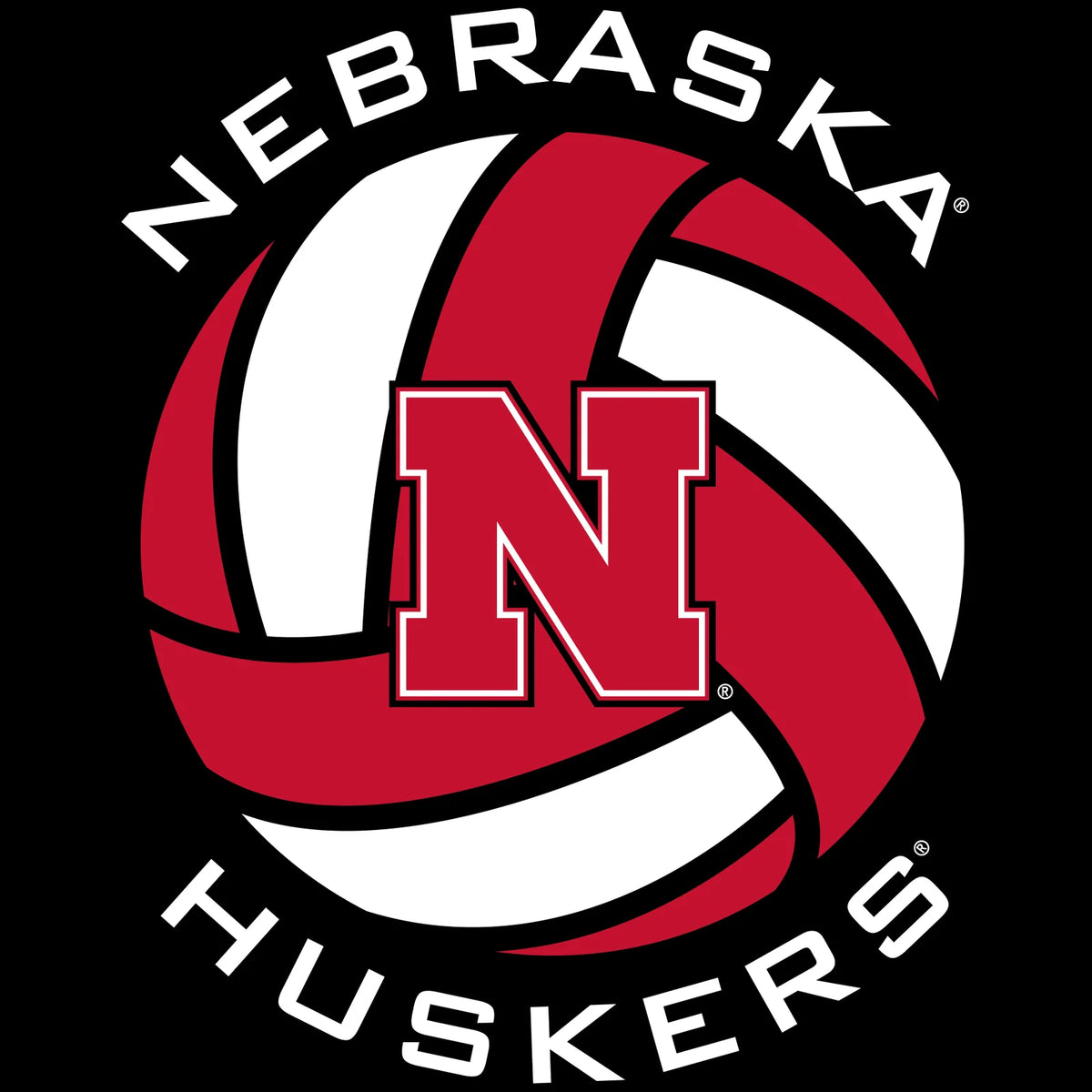 Women's Nebraska Huskers Long Sleeve Hooded Tee Shirt - Huskers Volleyball Block N