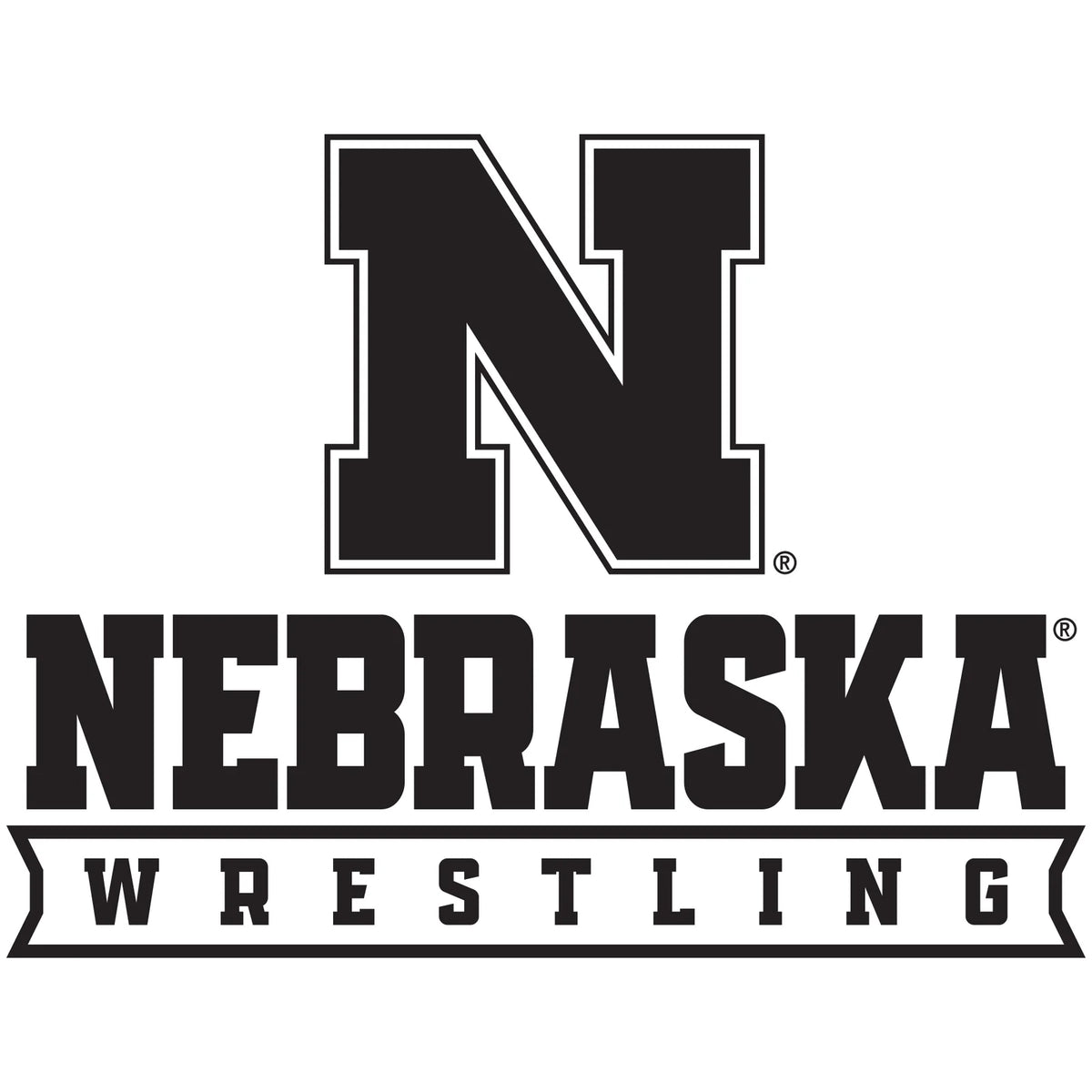 Women's Nebraska Huskers Long Sleeve Hooded Tee Shirt - Nebraska Wrestling Black Ink