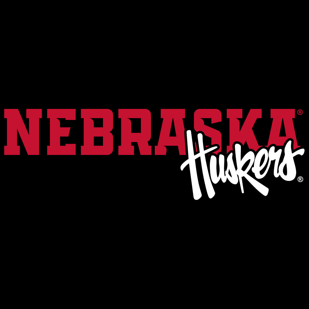 Nebraska Huskers Tee Shirt - Script Huskers Overlap Nebraska