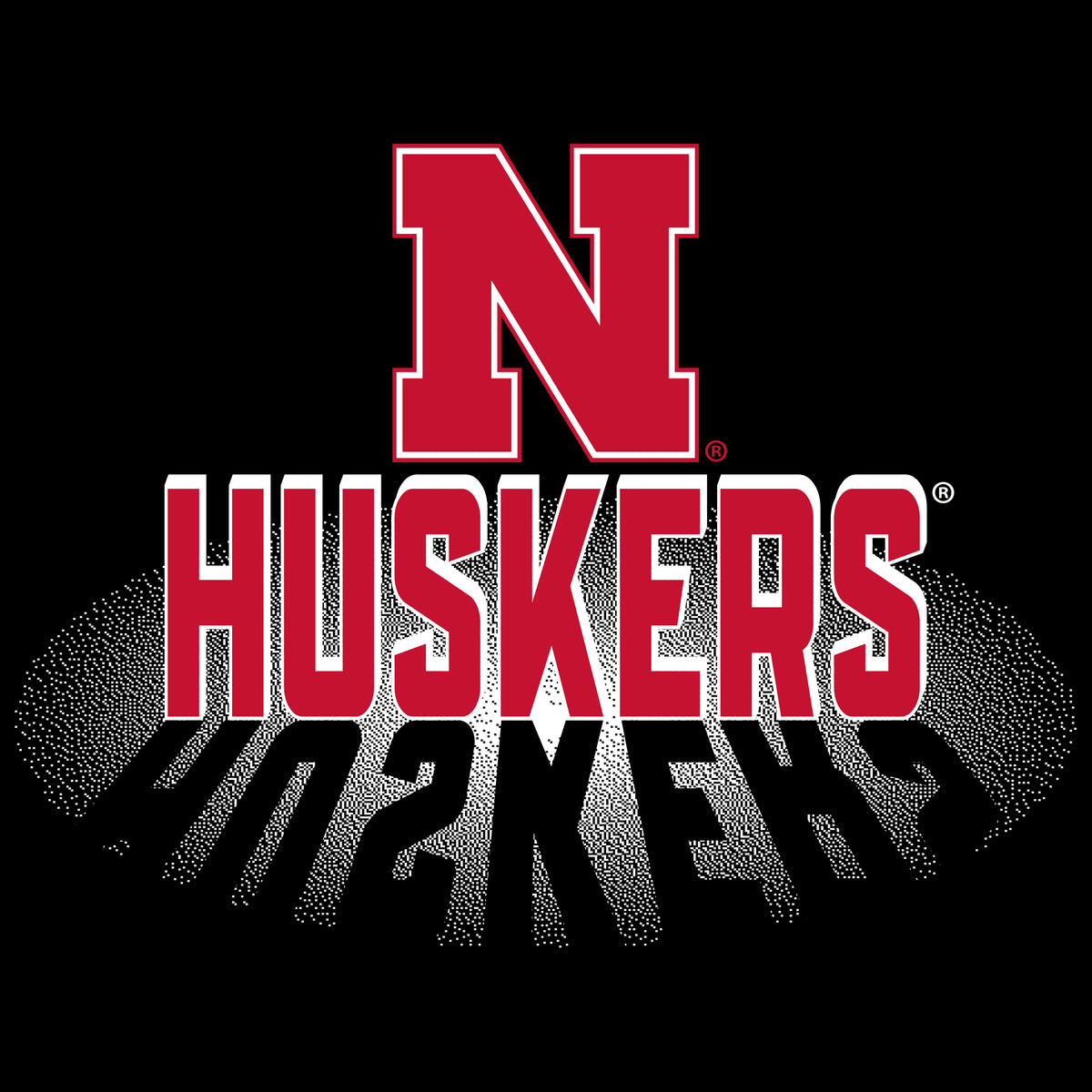 Nebraska Huskers Boys Tee Shirt - 3D Huskers Spotlight Shadow