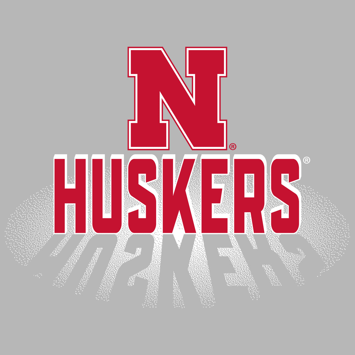 Women's Nebraska Huskers Long Sleeve Hooded Tee Shirt - 3D Huskers Spotlight Shadow