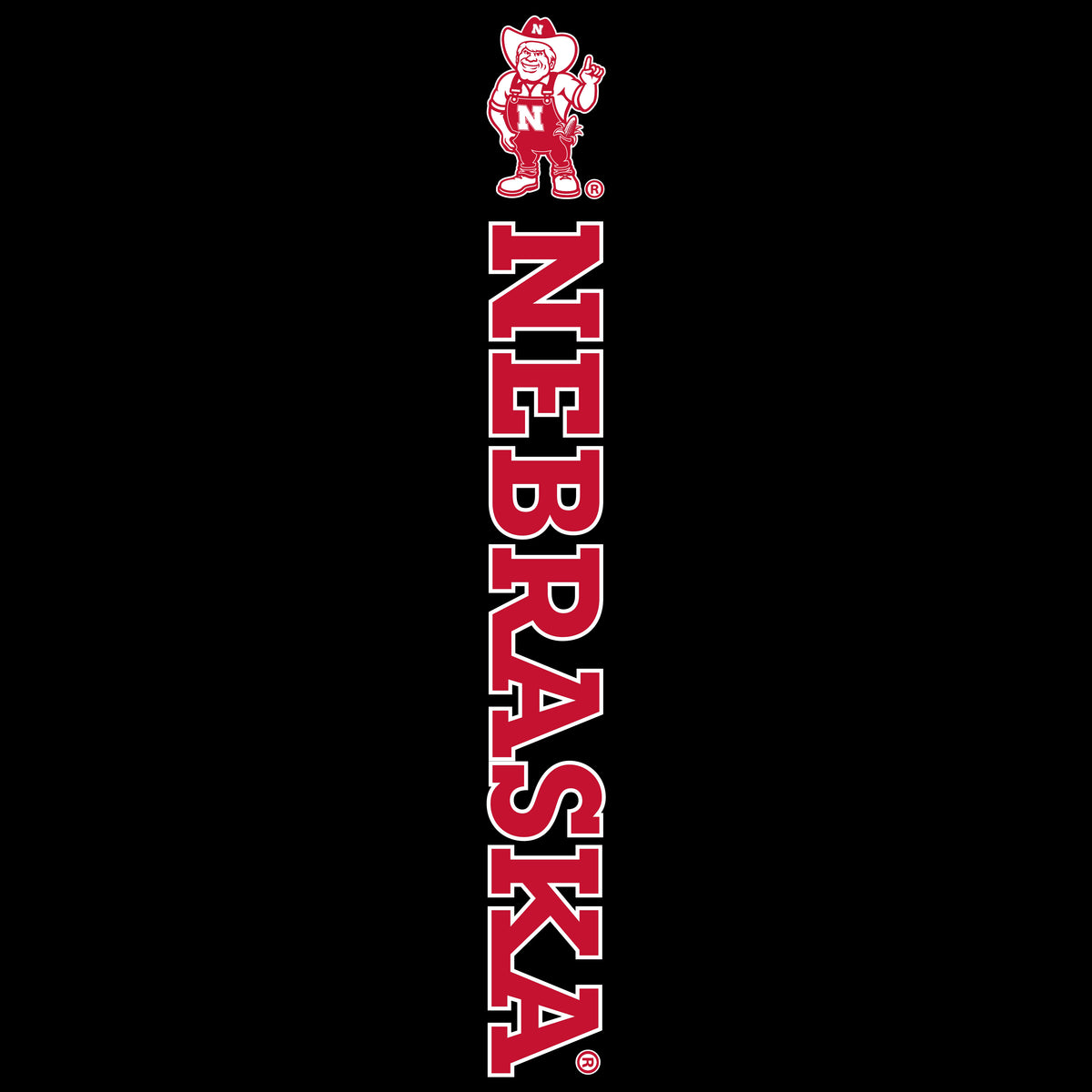 Women's Nebraska Huskers Long Sleeve Hooded Tee Shirt - Vertical Nebraska Herbie Husker