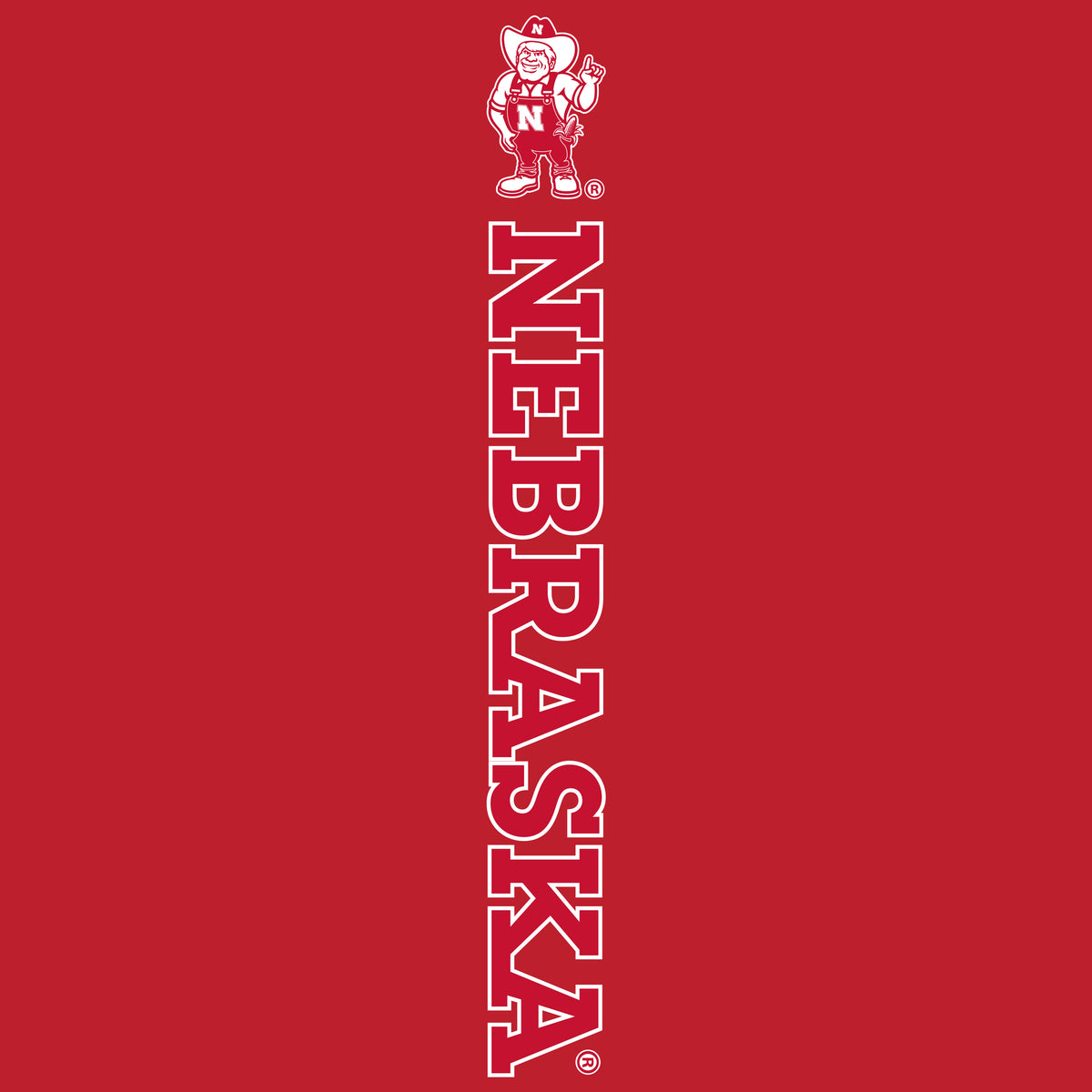Nebraska Huskers Youth Hooded Sweatshirt - Vertical Nebraska Herbie Husker
