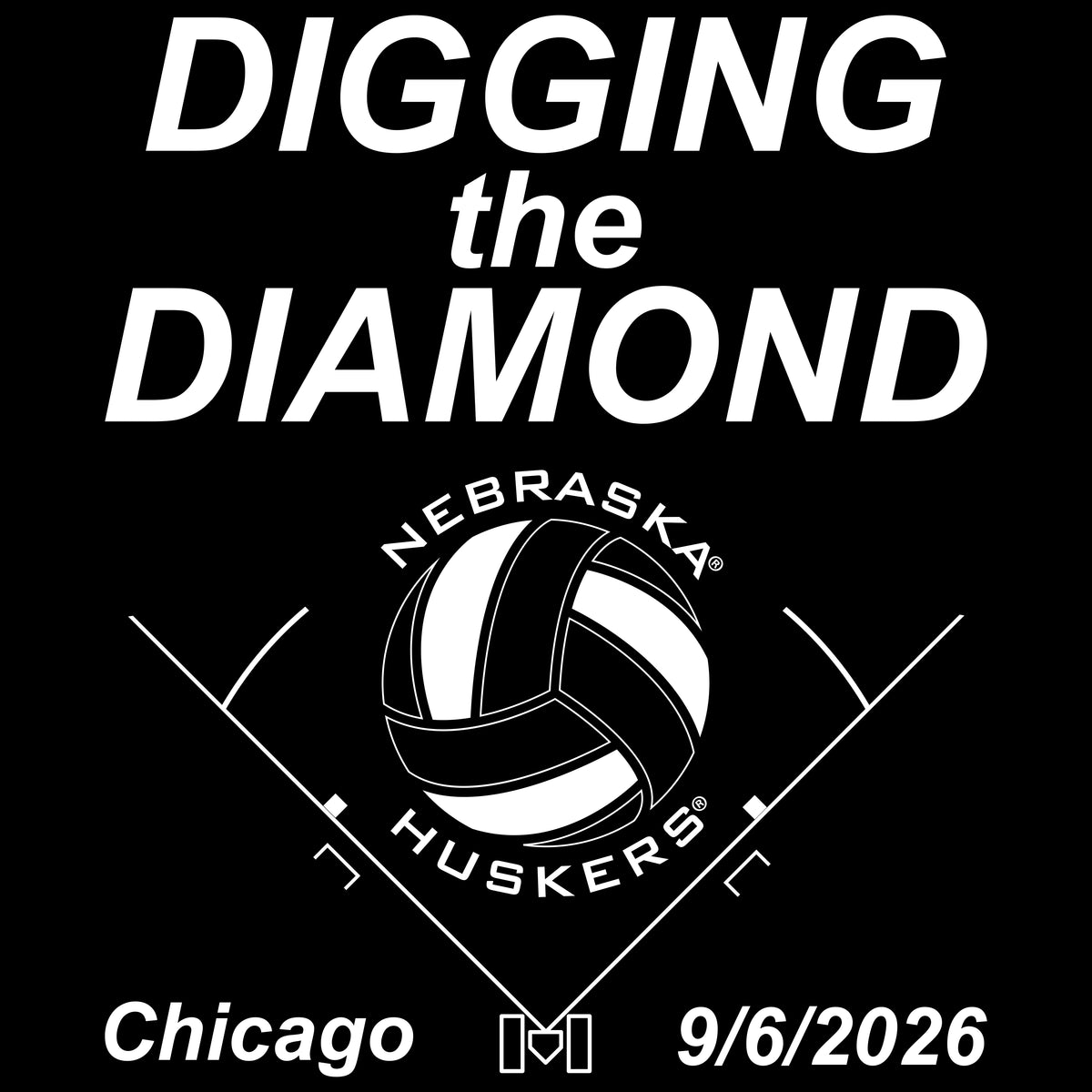 Nebraska Huskers Hooded Sweatshirt - Nebraska Volleyball Digging the Diamond