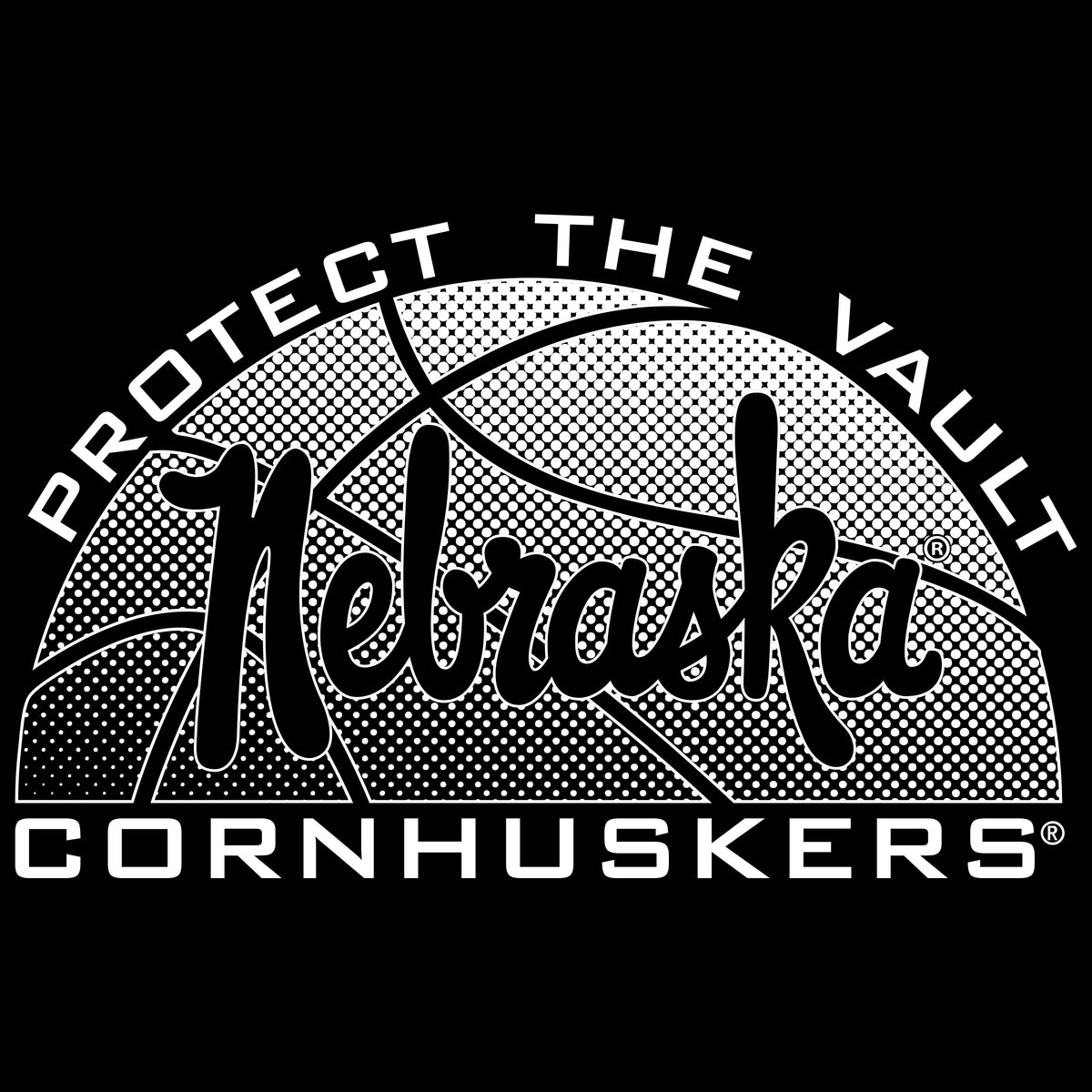 Nebraska Huskers Long Sleeve Tee Shirt - Script Nebraska Basketball