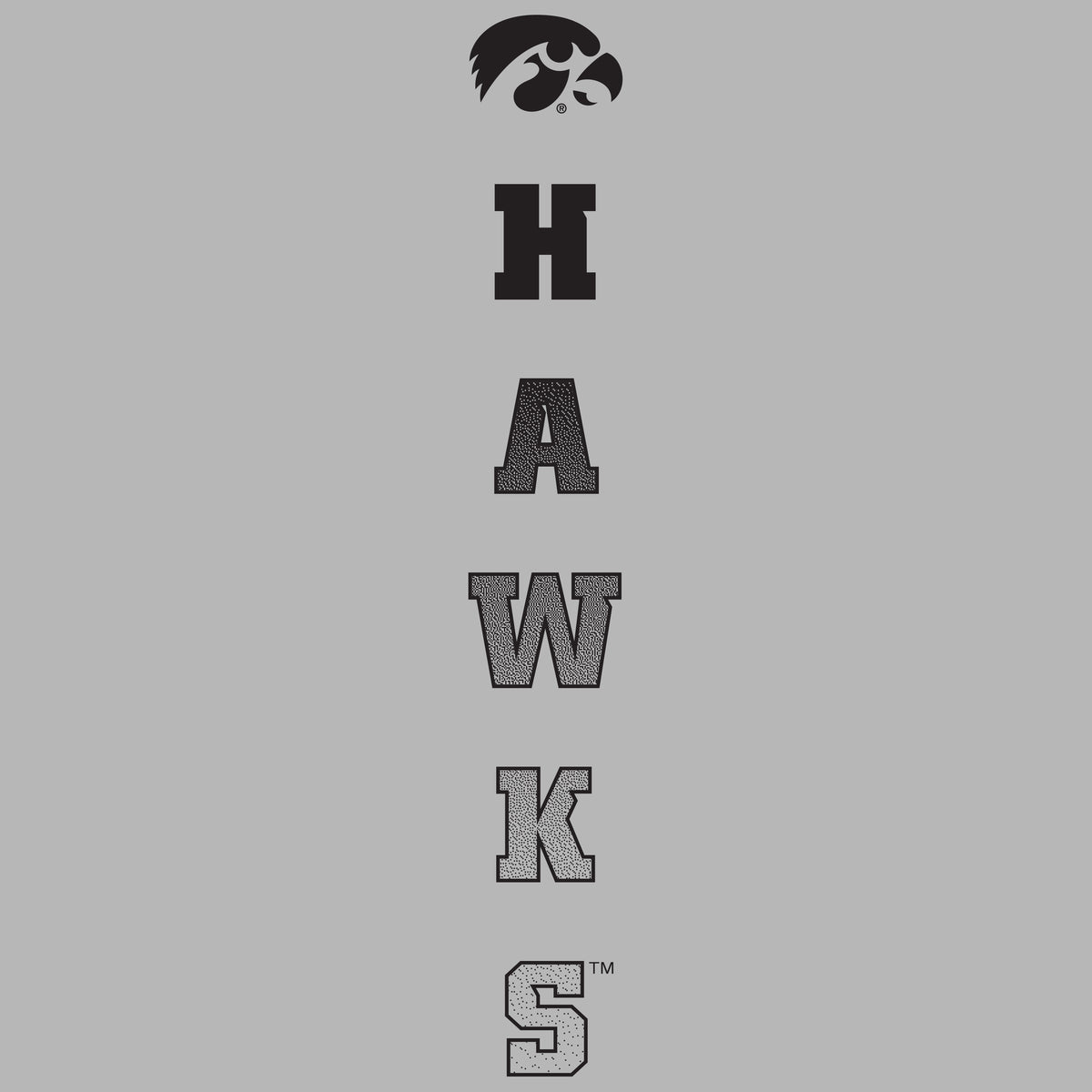 Iowa Hawkeyes Premium Tri-Blend Tee Shirt - Vert Hawks Fade with Tigerhawk