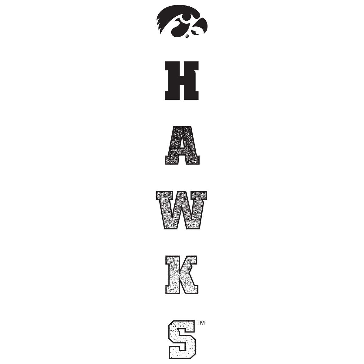 Iowa Hawkeyes Premium Tri-Blend Tee Shirt - Vert Hawks Fade with Tigerhawk