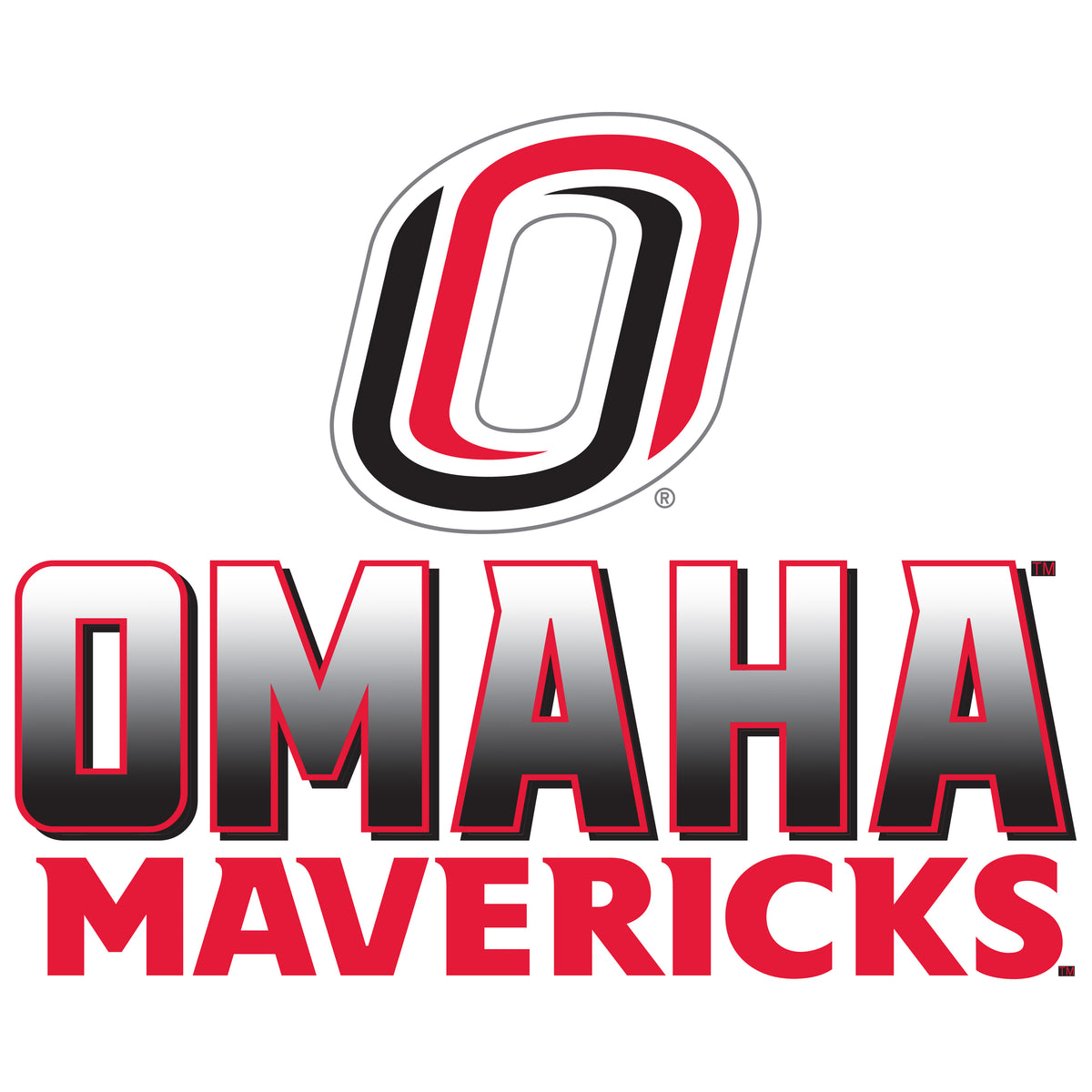 Women's Omaha Mavericks Long Sleeve V-Neck Tee Shirt - Full Color Fade Omaha