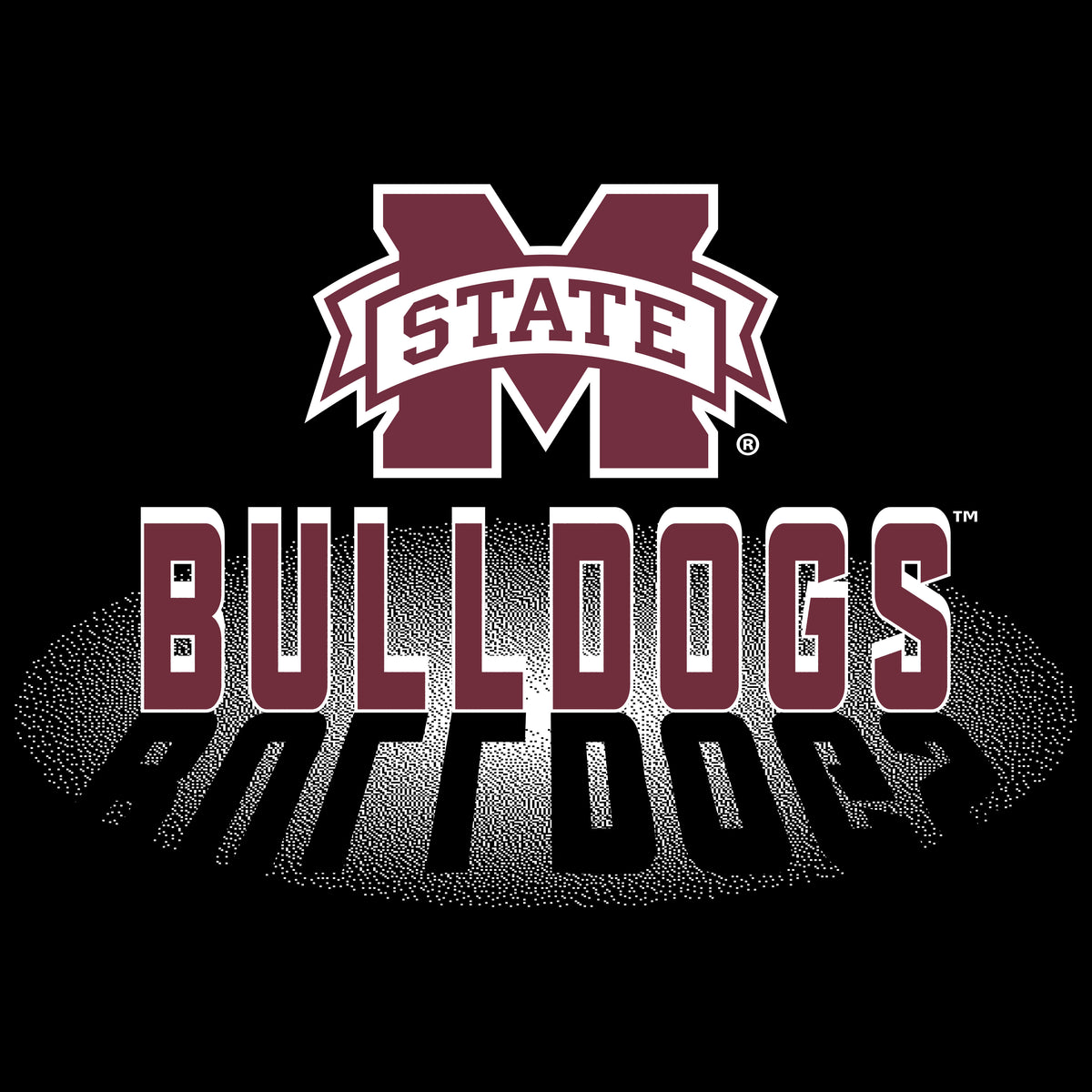 Mississippi State Bulldogs Tee Shirt - Bulldogs Spotlight and Shadow