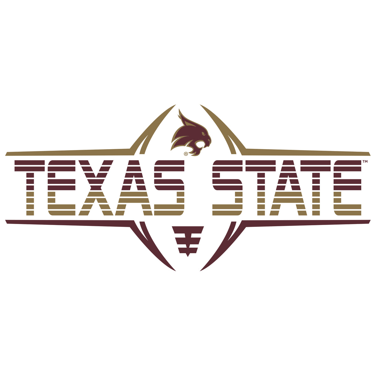 Women's Texas State Bobcats Premium Tri-Blend Tee Shirt - Striped Texas State Football Laces