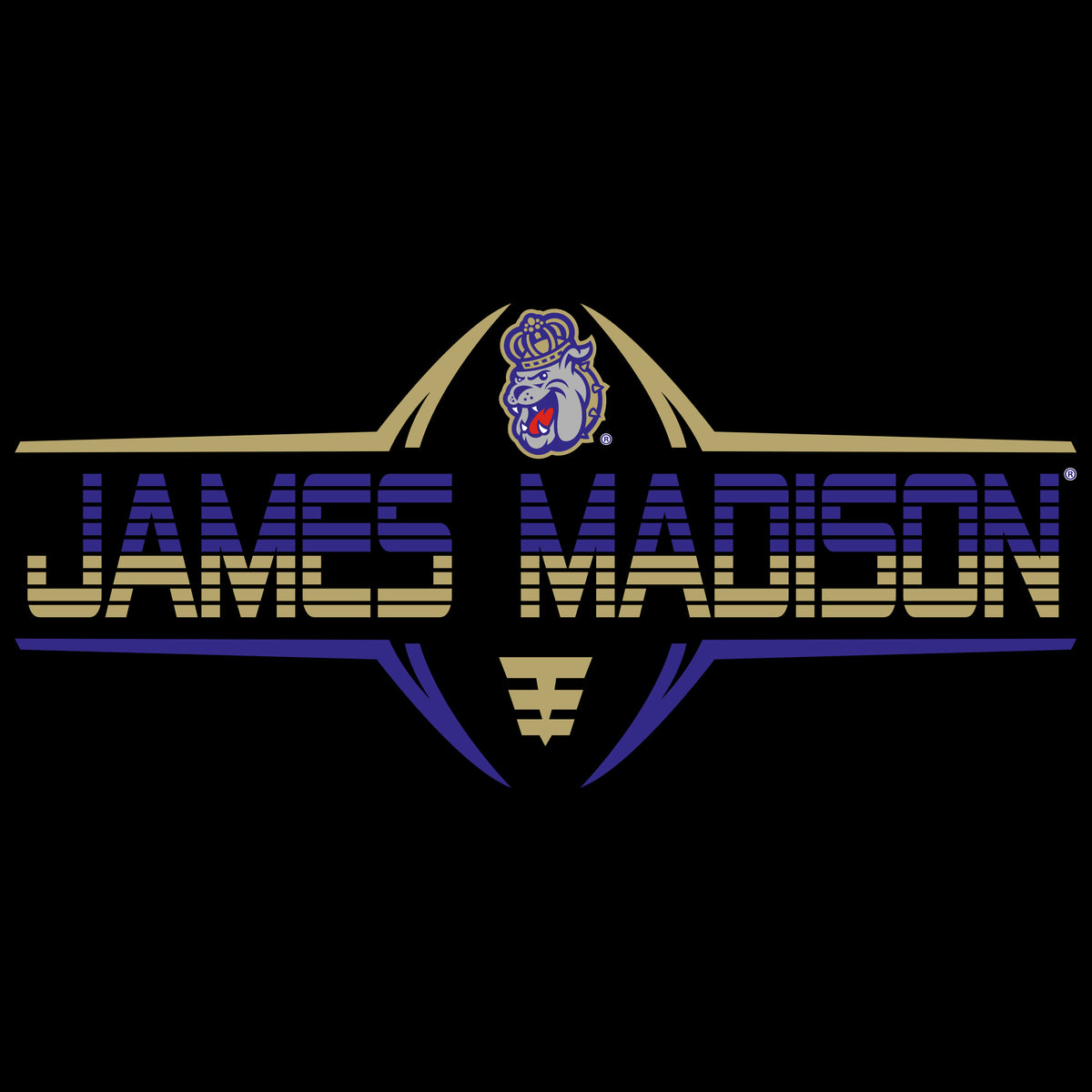 James Madison Dukes Youth Crewneck Sweatshirt - Striped James Madison Football Laces