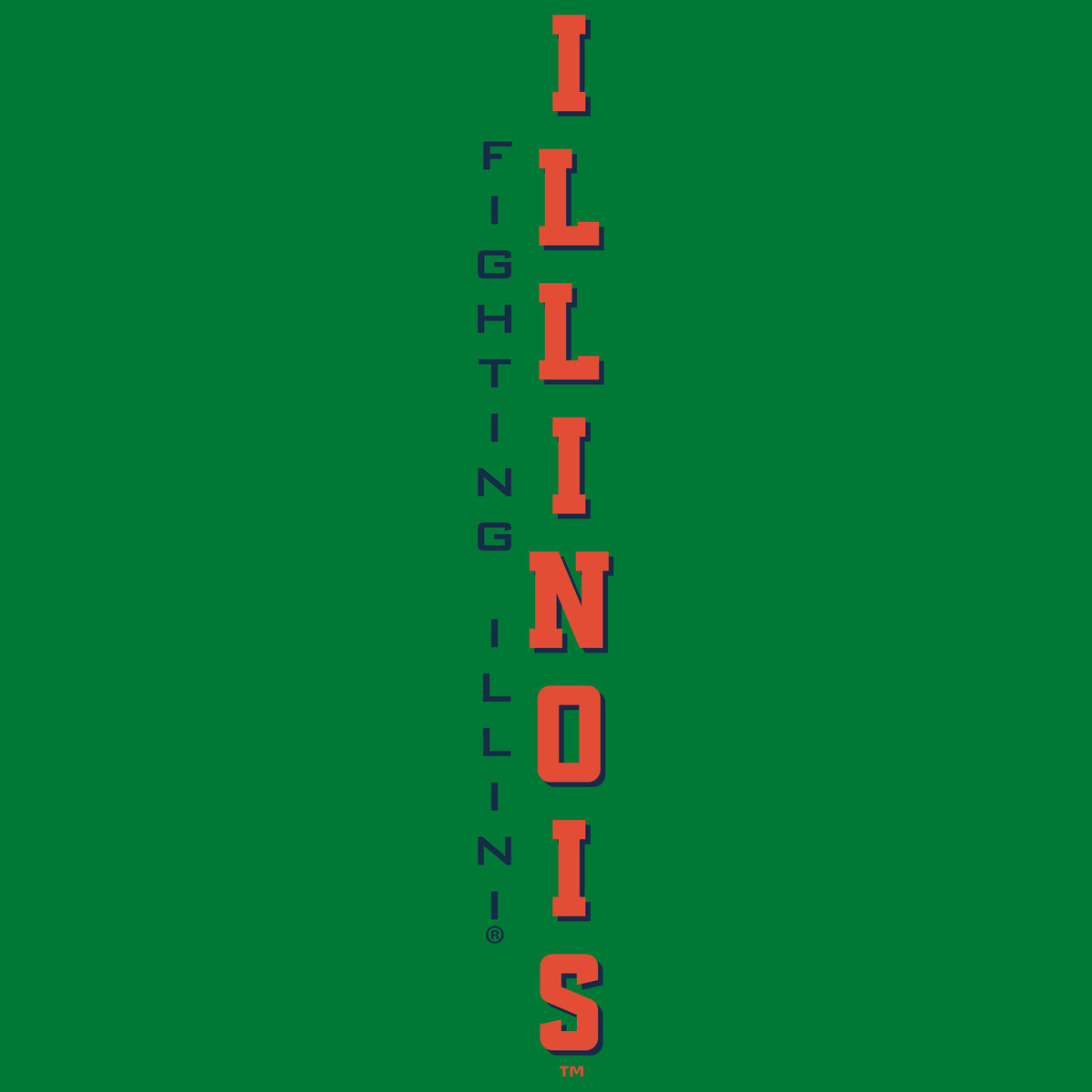 Illinois Fighting Illini Tee Shirt - Vertical Illinois Fighting Illini