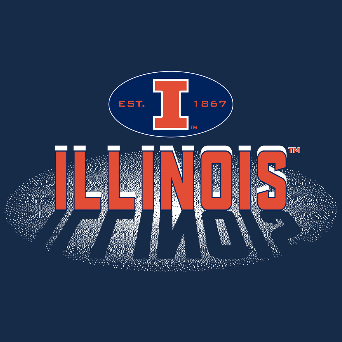 Women's Illinois Fighting Illini Long Sleeve V-Neck Tee Shirt - Spotlight and Shadow Illinois