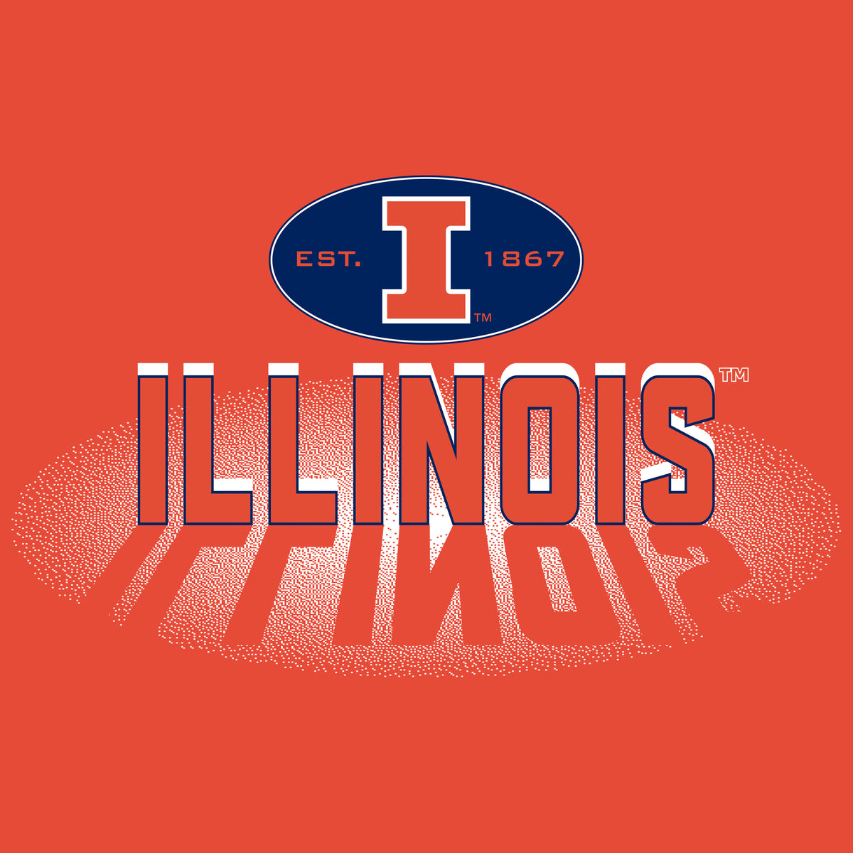 Illinois Fighting Illini Crewneck Sweatshirt - Spotlight and Shadow Illinois